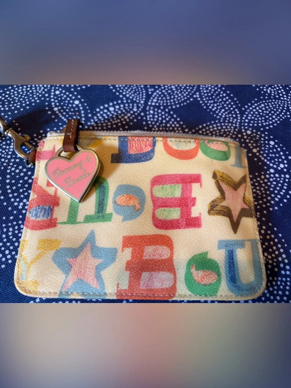 Y2k Dooney and Bourke Retro Doodle Mini Wristlet
